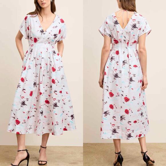 M.M. LAFLEUR The Jelina Summer Friday Dress Printed Voile Size Medium - Picture 6 of 10